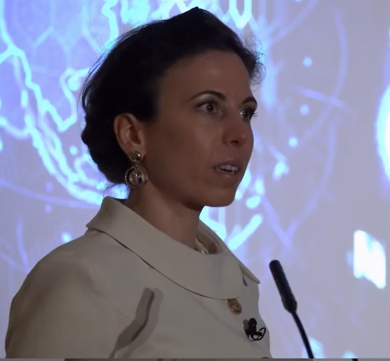 Dr. Lydia Kostopoulos speaking at an event